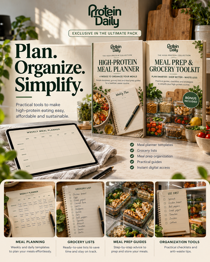 165+ high-protein recipes + everything you need to plan and simplify your meals.